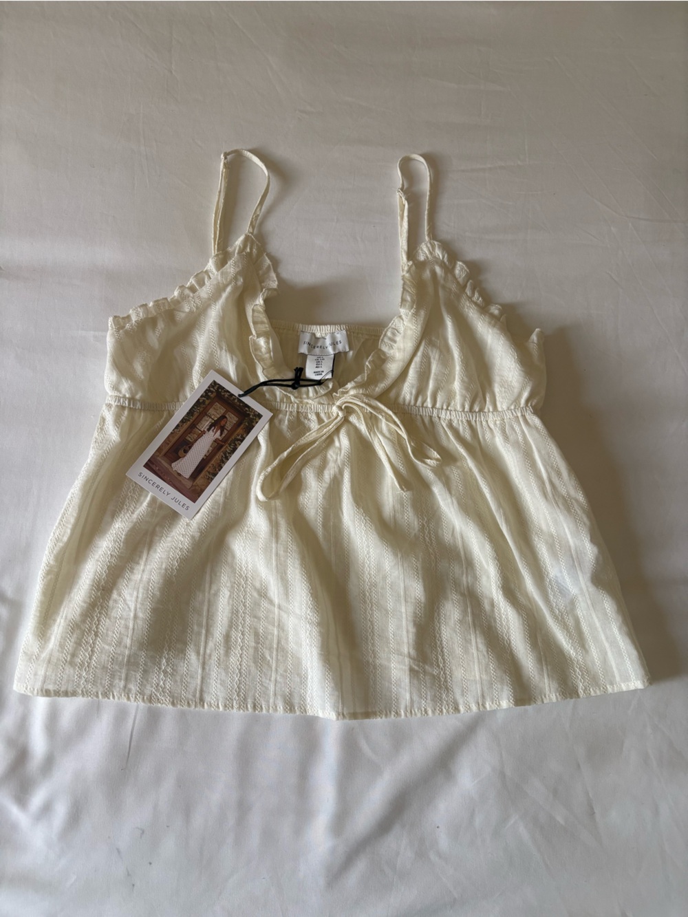 Sincerely Jules Babydoll Cami Tank Top Size L Boho Cottagecore